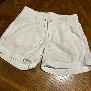Athleta Women's White Linen Casual Drawstring Shorts Size 2
